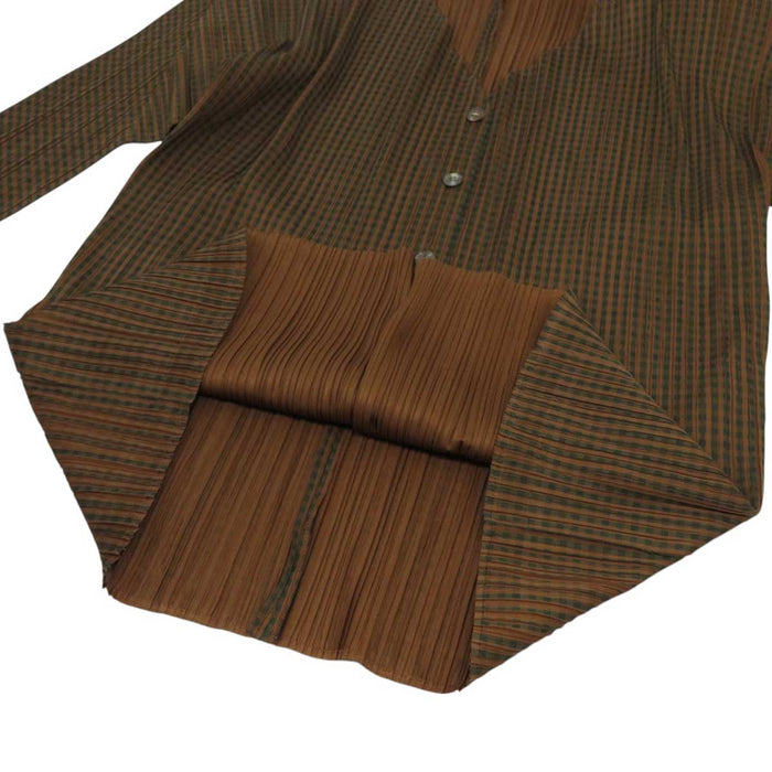 PLEATS PLEASE 
プリーツプリーズ イッセイミヤケ 
プリーツ チェック カーディガン
