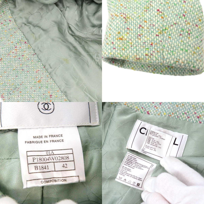 CHANEL 
01A COCO CC ロゴ ココボタン 
ココマーク ツイード ジャケット