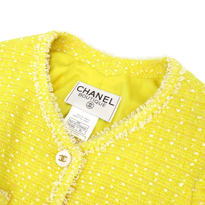 CHANEL 
97P COCO CC Logo Coco Button 
Vintage Coco Mark Tweed Setup