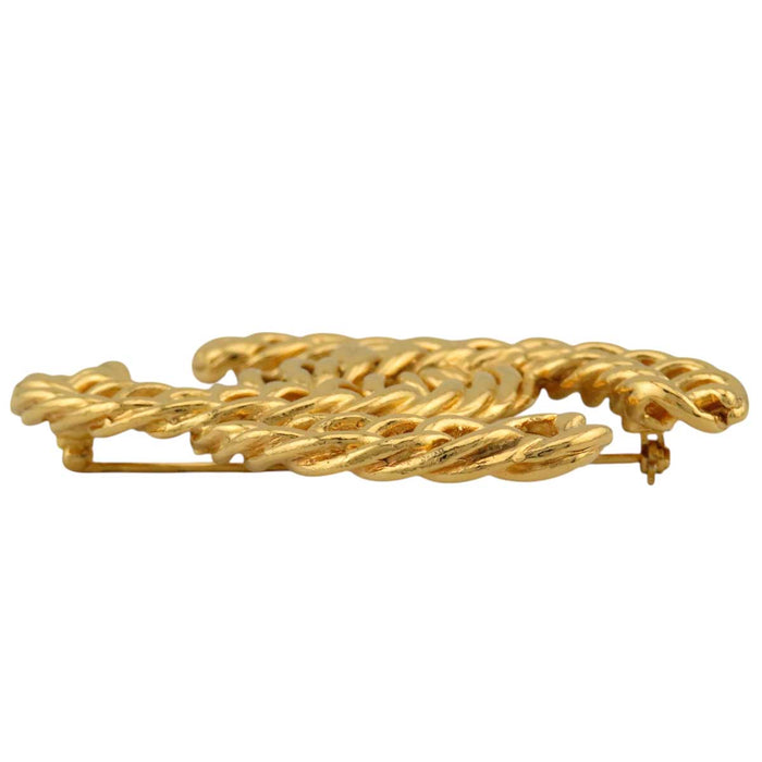 CHANEL 
COCO CC logo metallo color oro 1107 
vintage cocomark catena spilla