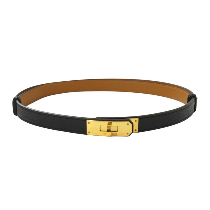 HERMES
W Engraving 2024 Made Yellow Gold Plated Metal
Kelly Buckle Leather Belt 18MM