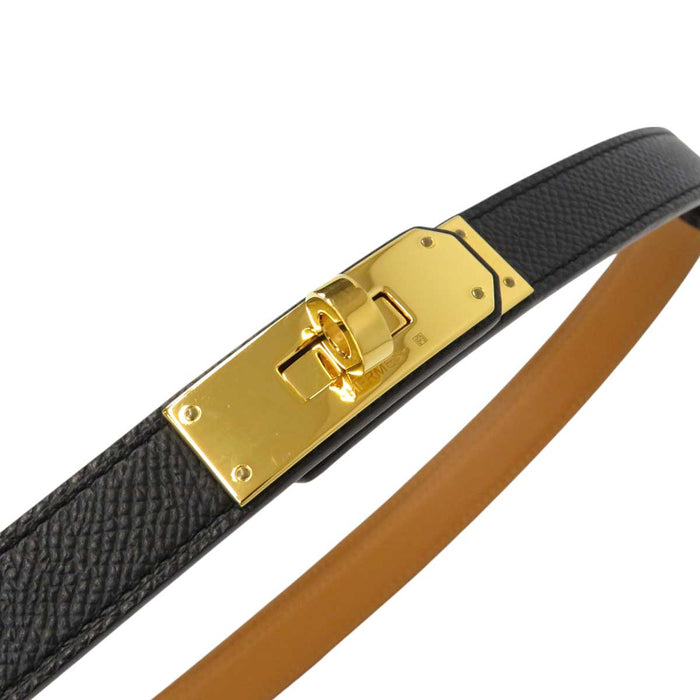 HERMES
W Engraving 2024 Made Yellow Gold Plated Metal
Kelly Buckle Leather Belt 18MM