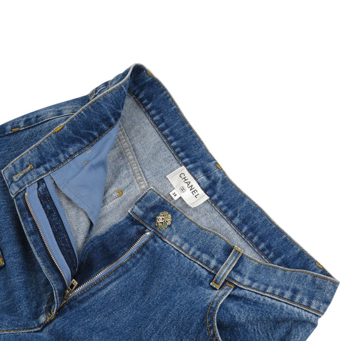 CHANEL
COCO CC logo rhinestone cotton
Coco mark gripoire coco button denim pants