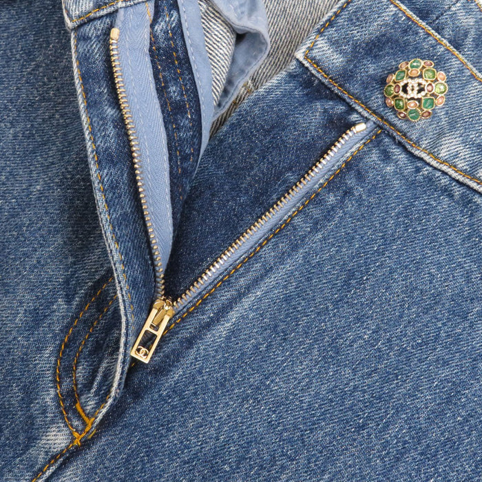 CHANEL
COCO CC logo rhinestone cotton
Coco mark gripoire coco button denim pants