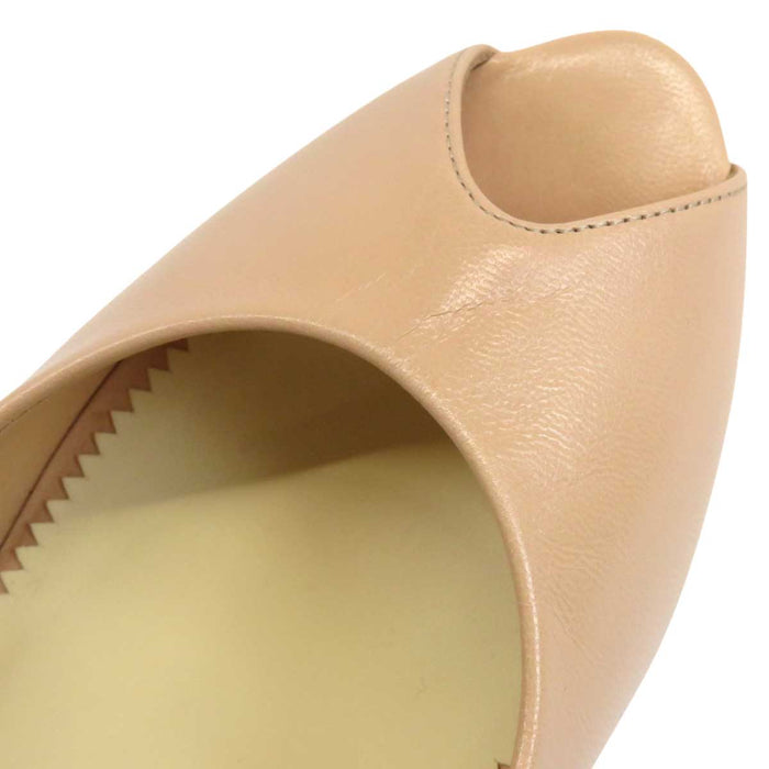 CHANEL 
COCO CC Logo High Heel Leather 
Coco Mark Open Toe Pumps