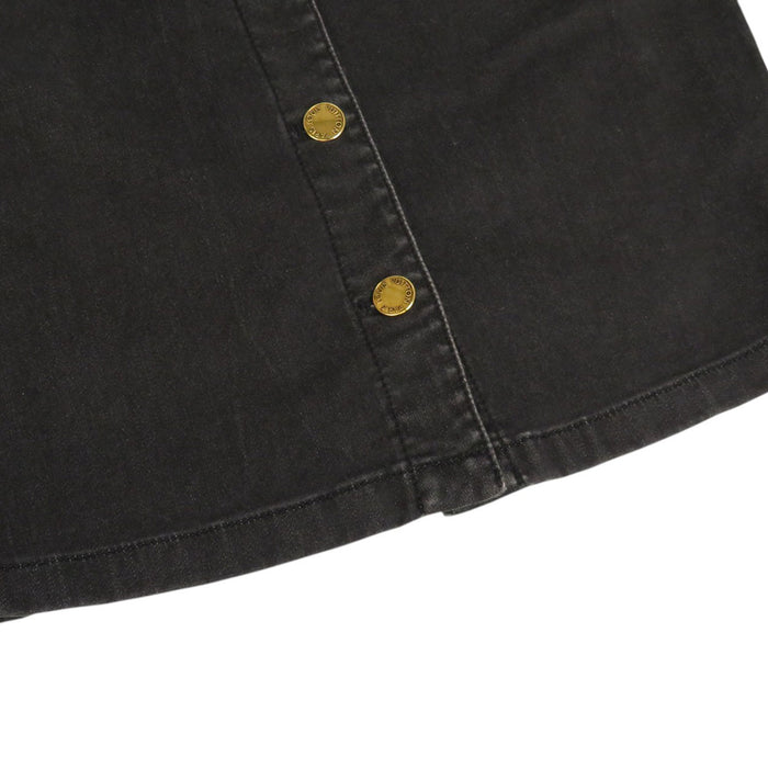 LOUIS VUITTON 
RW112W WSDR03DBC LV Logo Shoulder Patch 
Half Sleeve Cotton Denim Dress 
Monogram