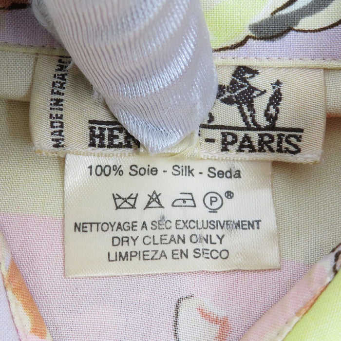 HERMES 
アニマル柄 
ロングスリーブ シルク シャツ