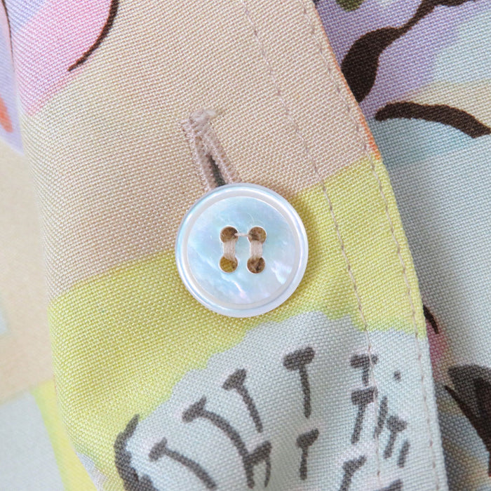 HERMES 
アニマル柄 
ロングスリーブ シルク シャツ