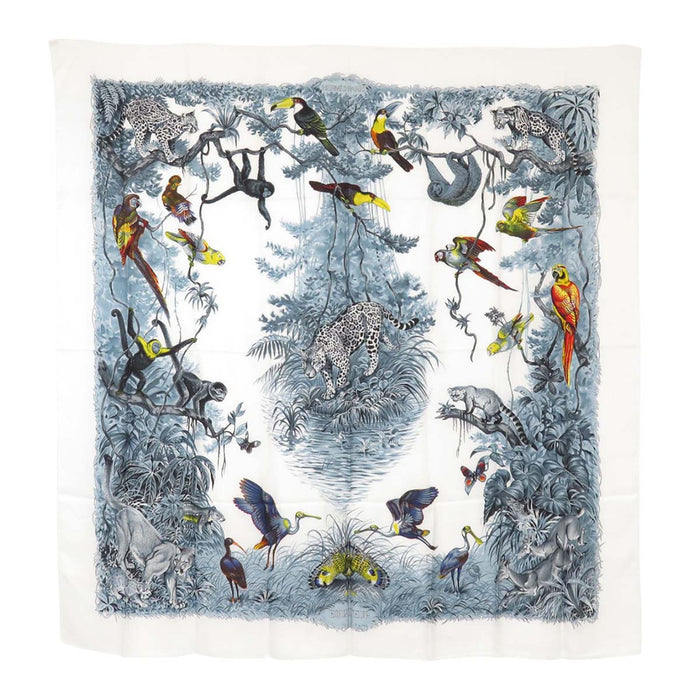 HERMES 
ショール ストール シルク アニマル 
カレジェアン カレ140 EQUATEUR 赤道直下