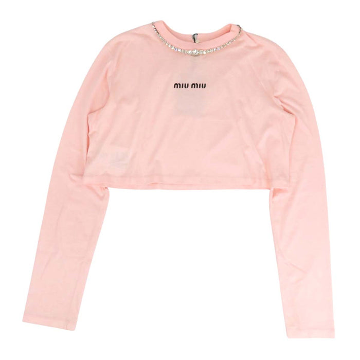 MIUMIU
Cotton
Bijou Logo Cropped Long Sleeve T-shirt