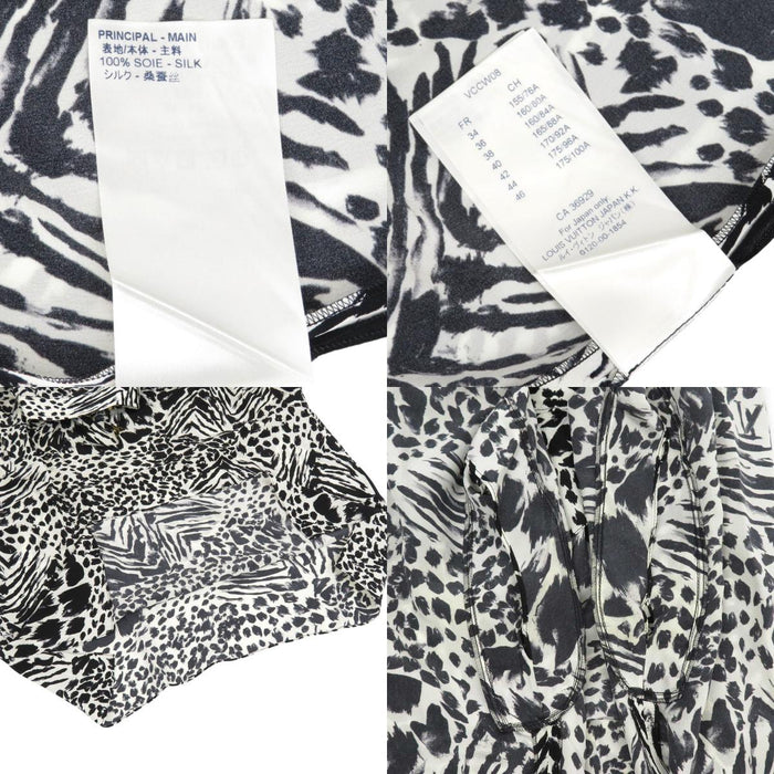 LOUIS VUITTON
LV logo button all-over pattern frill silk
monogram pullover french sleeve blouse
