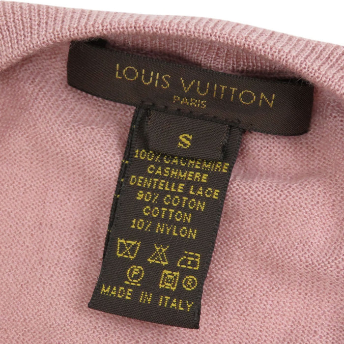 LOUIS VUITTON 
LV レース カシミヤ 
ロゴ 5分袖 カーディガン