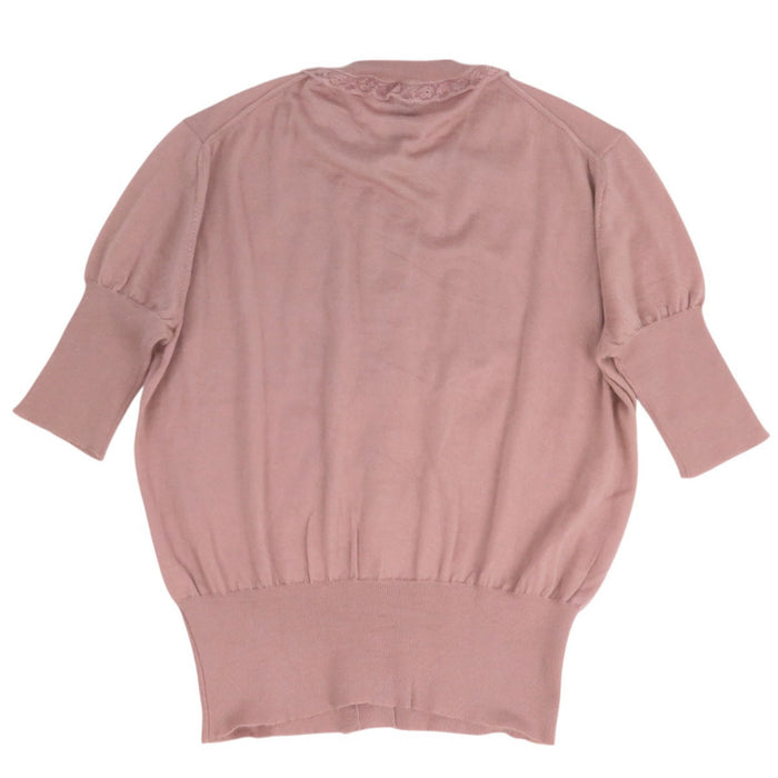 LOUIS VUITTON 
LV レース カシミヤ 
ロゴ 5分袖 カーディガン