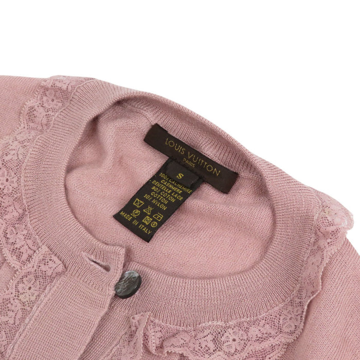 LOUIS VUITTON 
LV レース カシミヤ 
ロゴ 5分袖 カーディガン