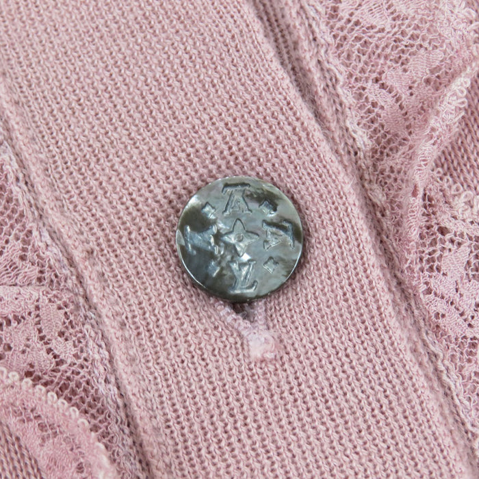 LOUIS VUITTON 
LV レース カシミヤ 
ロゴ 5分袖 カーディガン