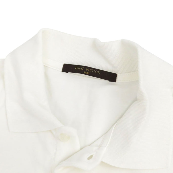 LOUIS VUITTON 
RM111M MSJR31CMS LV Logo Cotton 
Damier Azur Polo Shirt
