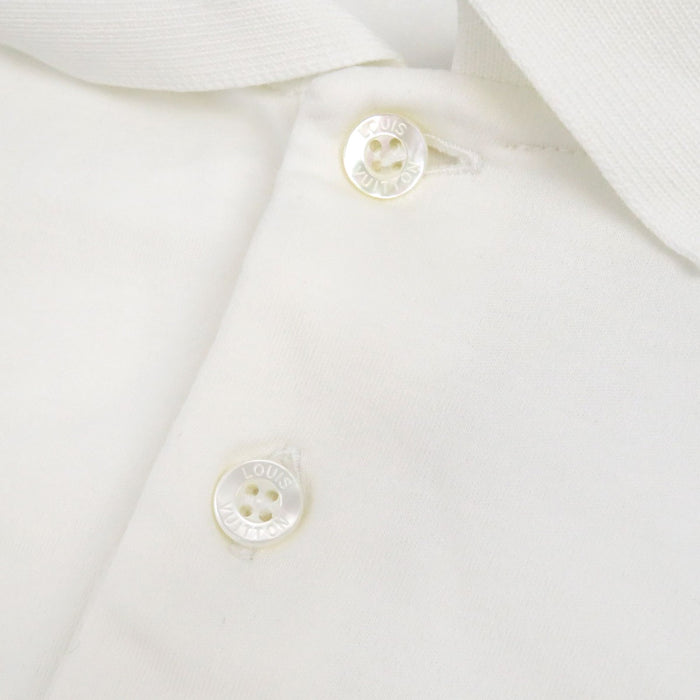 LOUIS VUITTON 
RM111M MSJR31CMS LV Logo Cotton 
Damier Azur Polo Shirt
