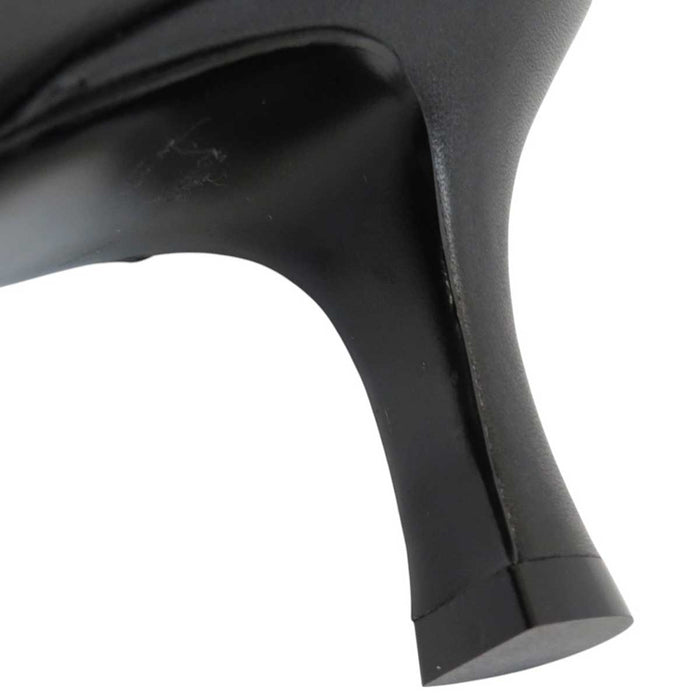 LOUIS VUITTON 
LVサークル ロゴ スクエアトゥ レザー 
ロータリー ライン パンプス