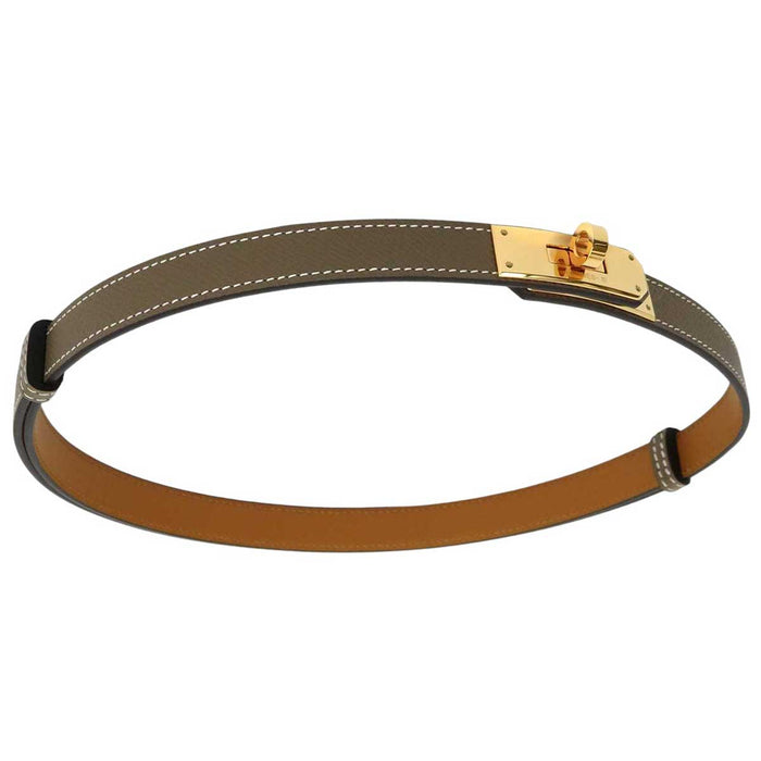 HERMES 
B刻印 23年製 ピンクゴールドメタル 
ケリー バックル レザー ベルト 18MM