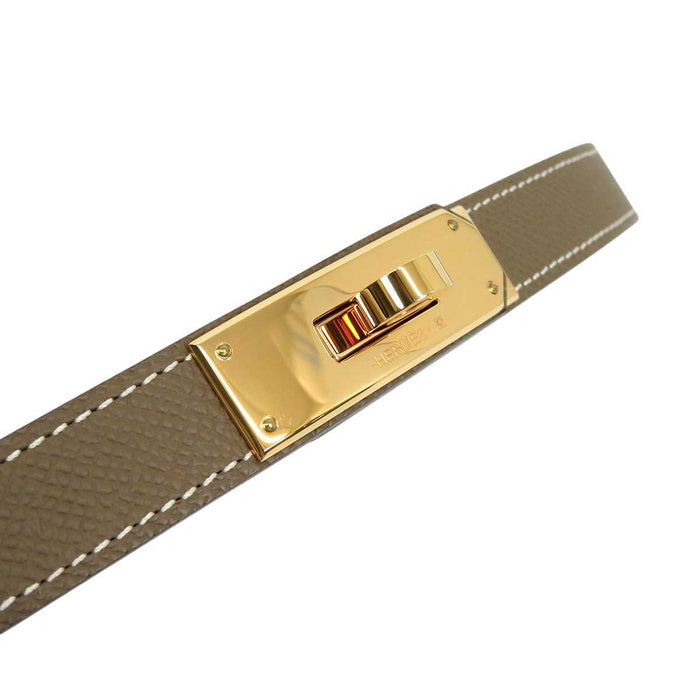 HERMES 
B刻印 23年製 ピンクゴールドメタル 
ケリー バックル レザー ベルト 18MM