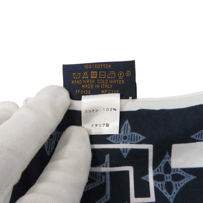 LOUIS VUITTON 
LV コットン 
モノグラム ロゴ ハンカチ