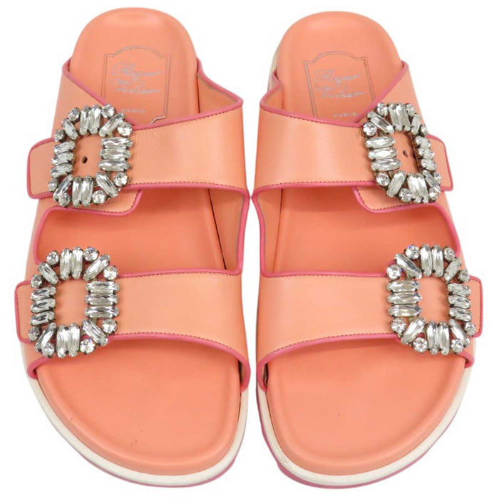 ROGER VIVIER 
ビジュー 
スライディ ヴィヴ レザー サンダル