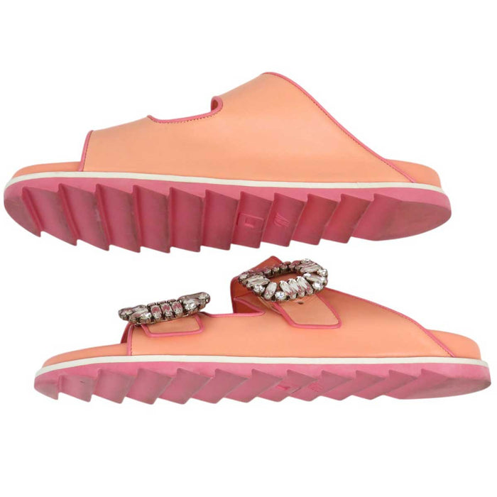 ROGER VIVIER 
ビジュー 
スライディ ヴィヴ レザー サンダル