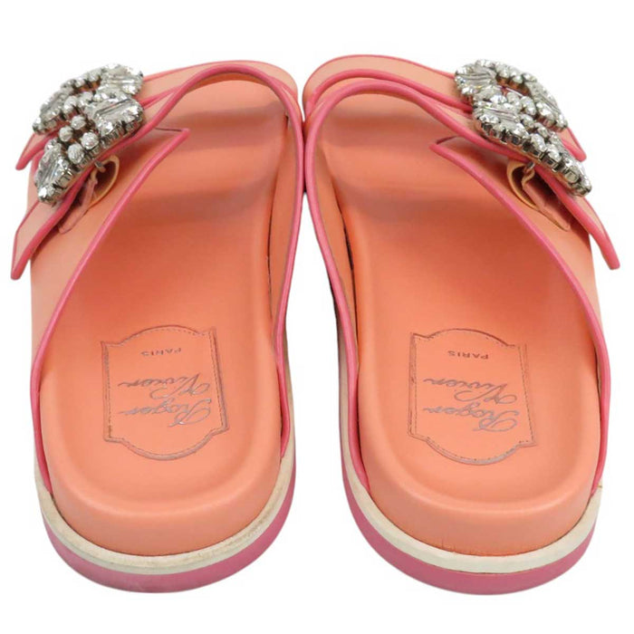 ROGER VIVIER 
ビジュー 
スライディ ヴィヴ レザー サンダル