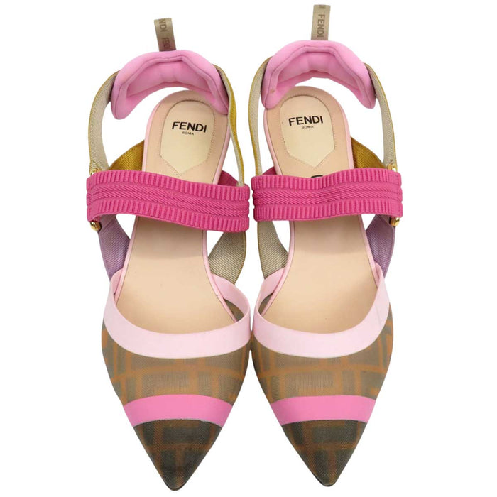 FENDI 
メッシュ ロゴ FF 
ズッカ柄 コリブリ パンプス