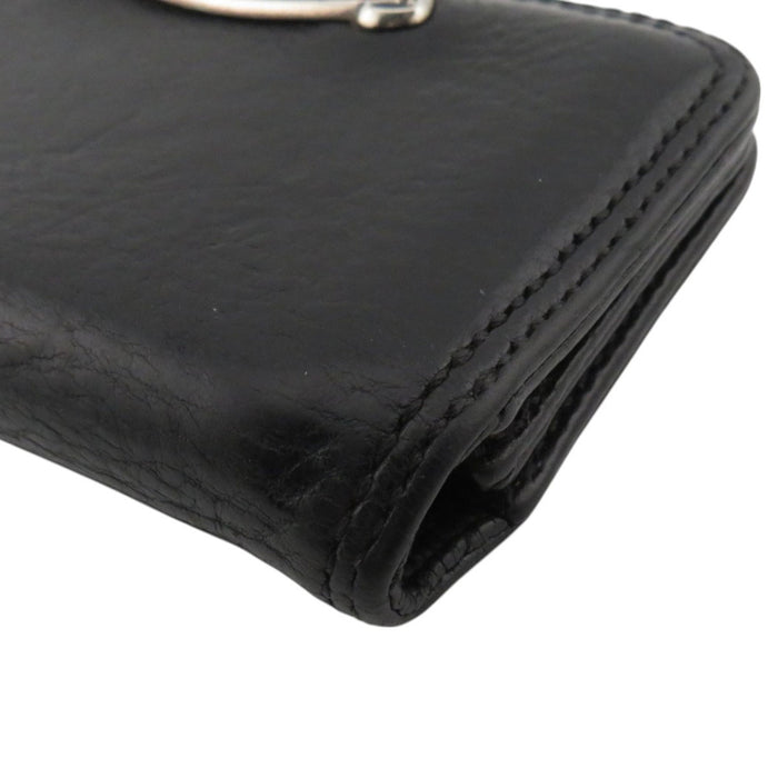 CHROME HEARTS 
CARD CASE 2 CH Cross Scroll Label 
Leather Card Case #2