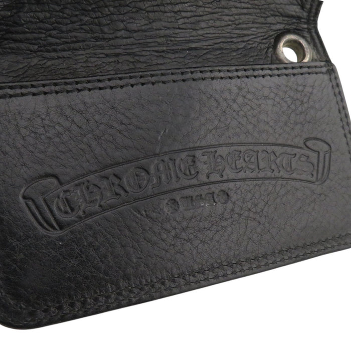 CHROME HEARTS 
CARD CASE 2 CH Cross Scroll Label 
Leather Card Case #2