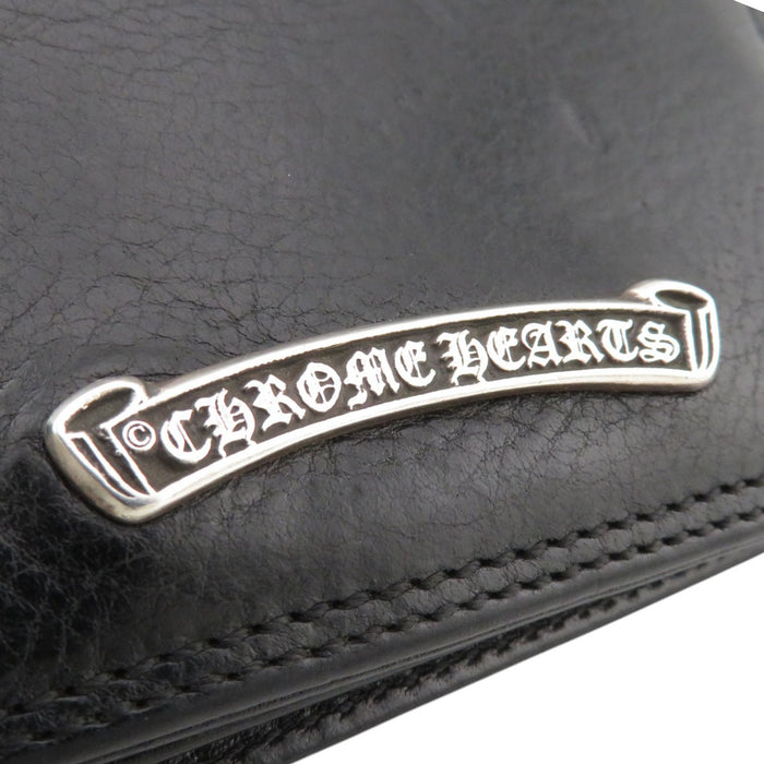 CHROME HEARTS 
CARD CASE 2 CH Cross Scroll Label 
Leather Card Case #2