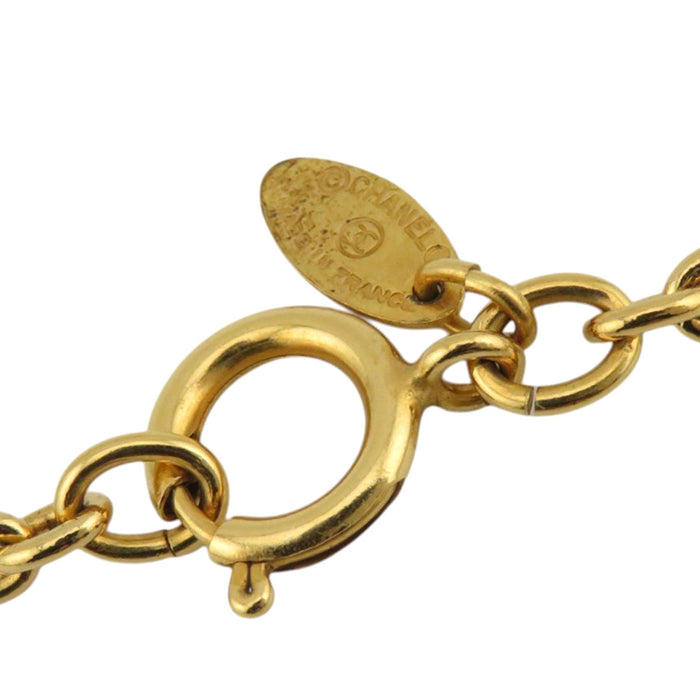 CHANEL 
COCO CC Logo Circle Gold Color Metal GP 
Coco Mark Vintage Round Necklace