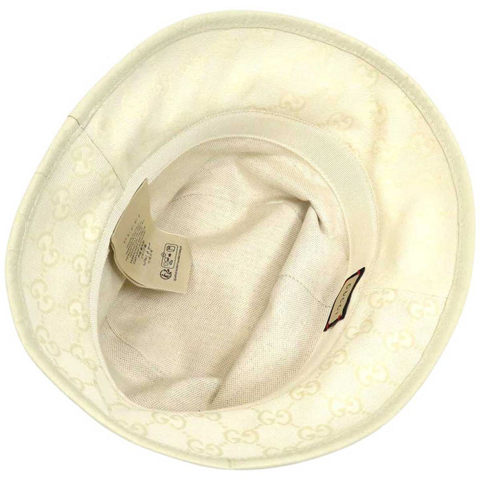 GUCCI 
ダブルG ロゴ 総柄 レザートリム 
GGキャンバス バケットハット
