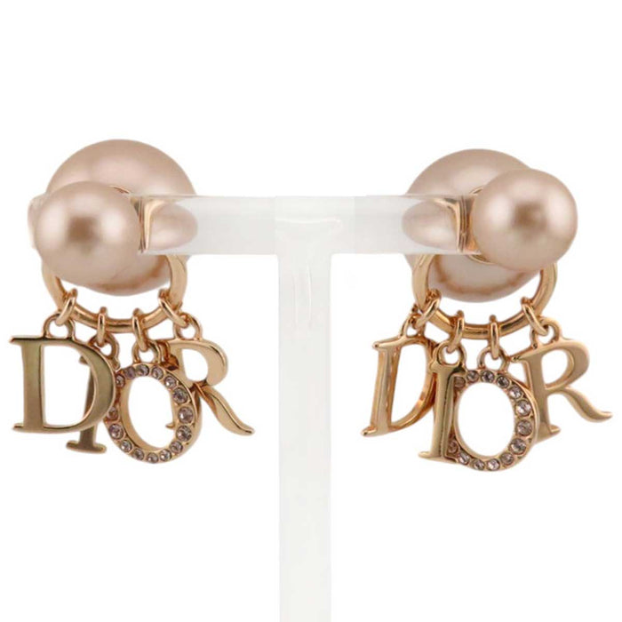Dior 
Tribales ラインストーン ゴールドカラーメタル 
ディオール トライバル レジンパール ピアス