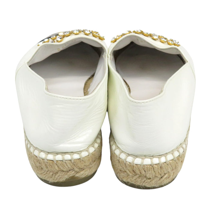 CHANEL 
COCO CC ロゴ ビジュー 
ココマーク パテントレザー エスパドリーユ