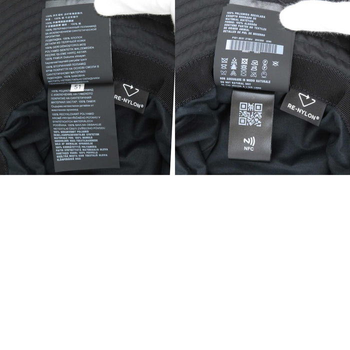 PRADA 
トライアングルロゴ ストラップ リナイロン レザー 
Re-Nylon ハット