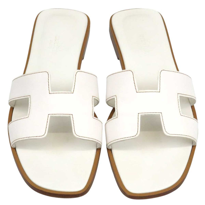 HERMES 
H アッシュ ロゴ フラット 
オラン サンダル