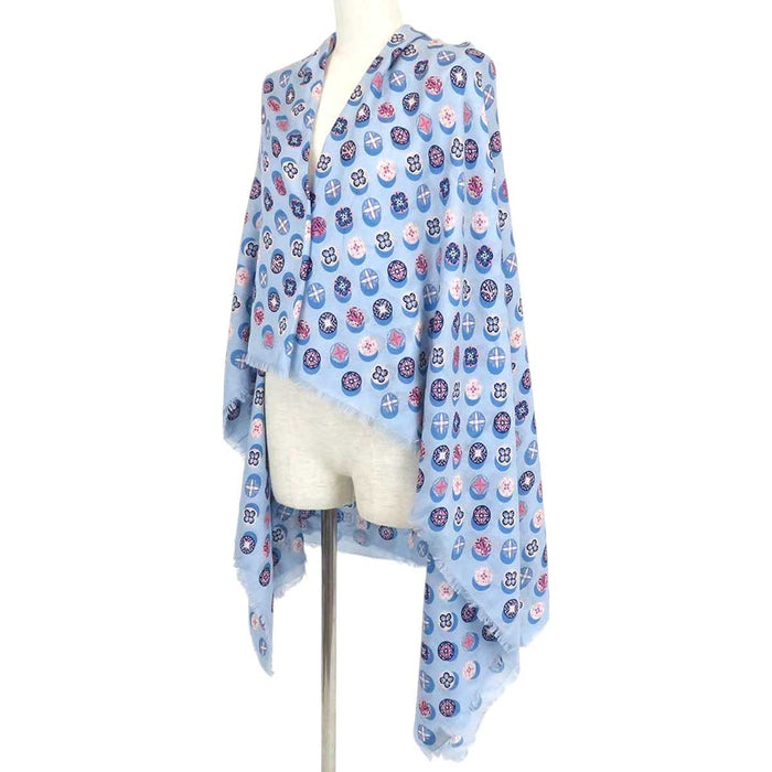 LOUIS VUITTON 
LV シルク コットン 
エトール カモノドッツ ショール