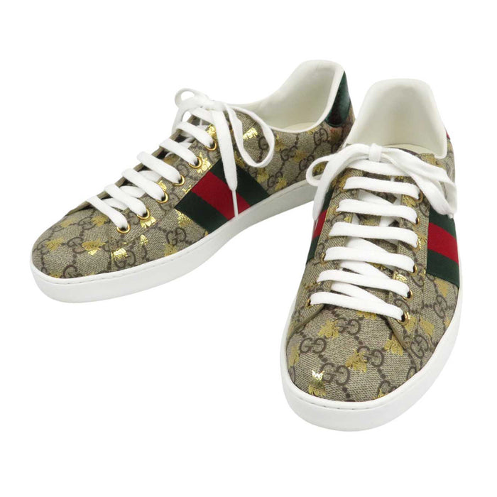GUCCI 
エース ウェブストライプ ローカット 総柄 
ACE GGスプリーム Bee スニーカー