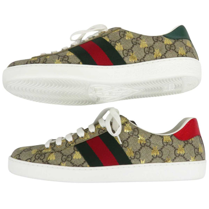 GUCCI 
エース ウェブストライプ ローカット 総柄 
ACE GGスプリーム Bee スニーカー