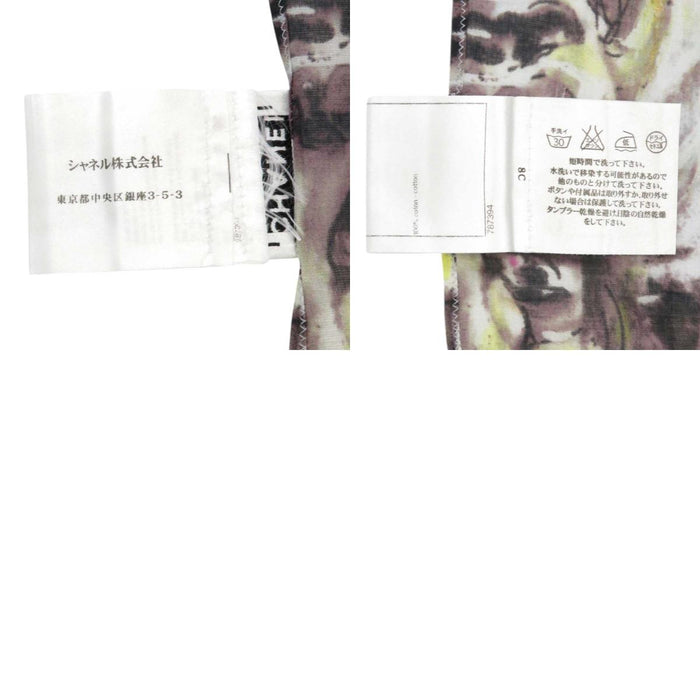 CHANEL 
COCO CC Logo 09P Lion Ribbon Cotton 
Coco Mark Camellia Short Sleeve Dress