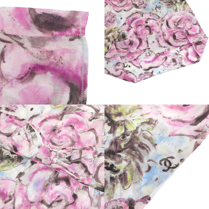 CHANEL 
COCO CC Logo 09P Lion Ribbon Cotton 
Coco Mark Camellia Short Sleeve Dress