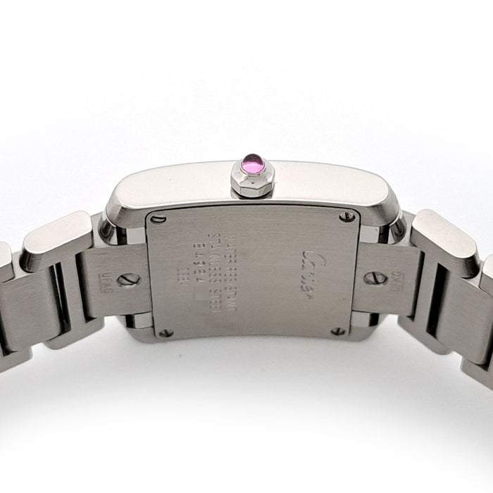 CARTIER 
Tank Française nacre rose 
avec certificat