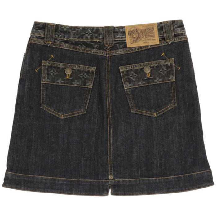 LOUIS VUITTON 
LV ロゴ RW081WWMSK01CF7 
デニム ミニスカート 
モノグラム・デニム