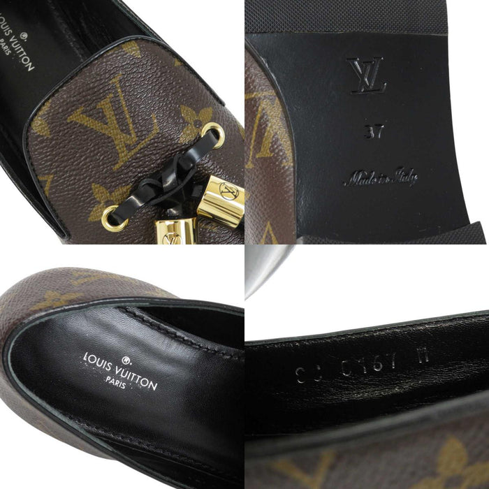 LOUIS VUITTON
All-over pattern moccasin logo gold color metal
LV monogram tassel leather loafer