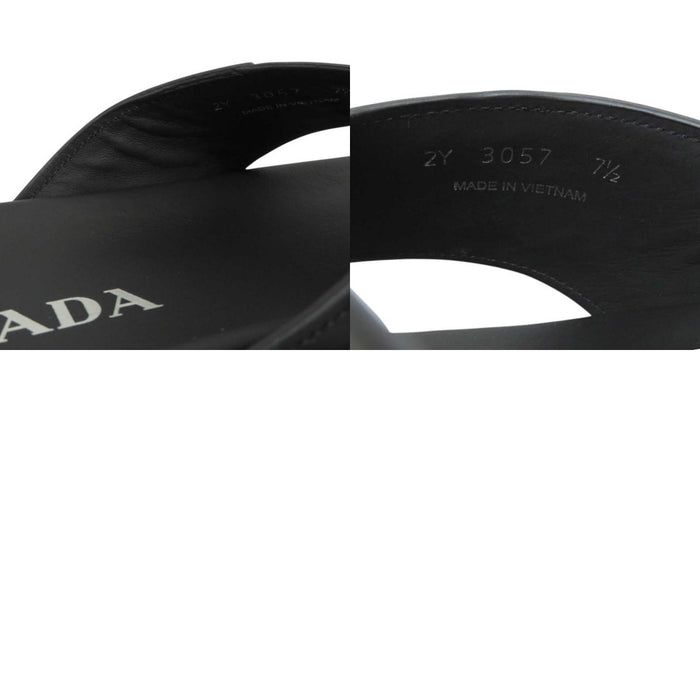 PRADA 
ロゴ ビーチサンダル フラットサンダル 
レザー トングサンダル