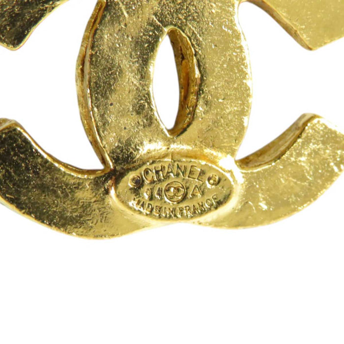 CHANEL 
94A Logo COCO CC Gold Color Metal GP 
Vintage Triple Coco Mark Pin Brooch
