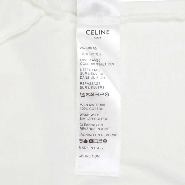 CELINE 
トップス コットン 
ロゴ プリント クロップド ショートスリーブ Tシャツ