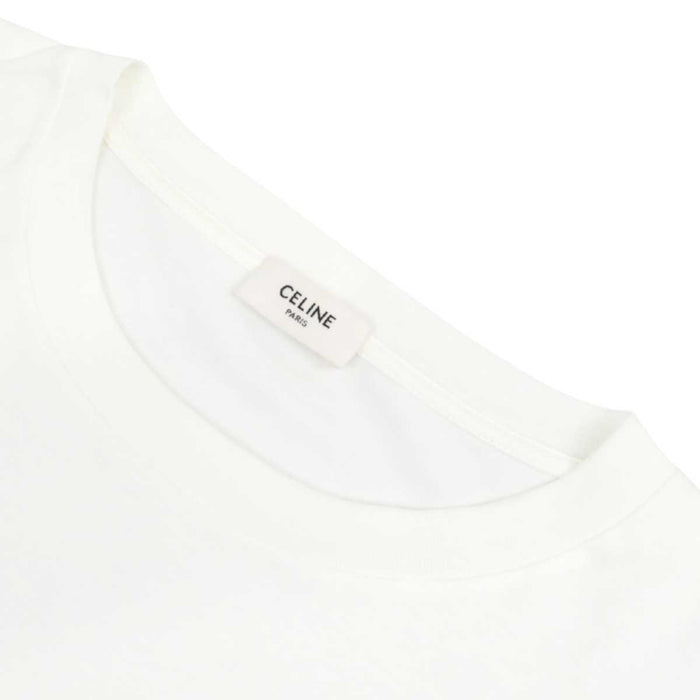 CELINE 
トップス コットン 
ロゴ プリント クロップド ショートスリーブ Tシャツ
